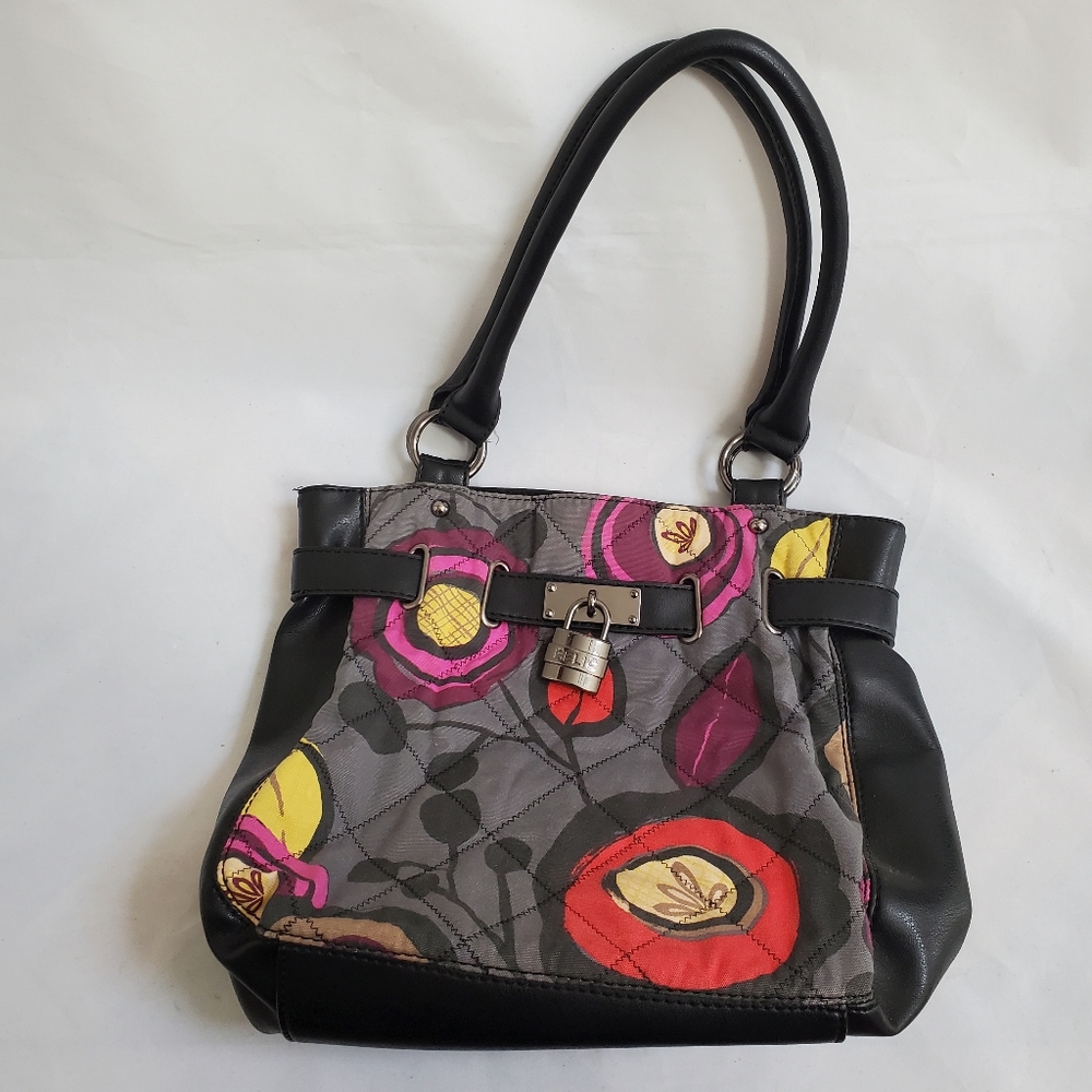 Relic Black & Quilted Fabric Shoulder Bag